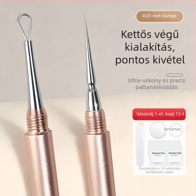 Csavarható fedelű pattanás tű – rozsdamentes acélból, általános használatra (Anyag: rozsdentes acél; Márka: Hong Kong Ya; Használat: Általános)