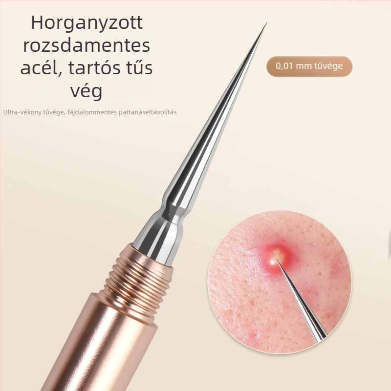 Csavarható fedelű pattanás tű – rozsdamentes acélból, általános használatra (Anyag: rozsdentes acél; Márka: Hong Kong Ya; Használat: Általános)