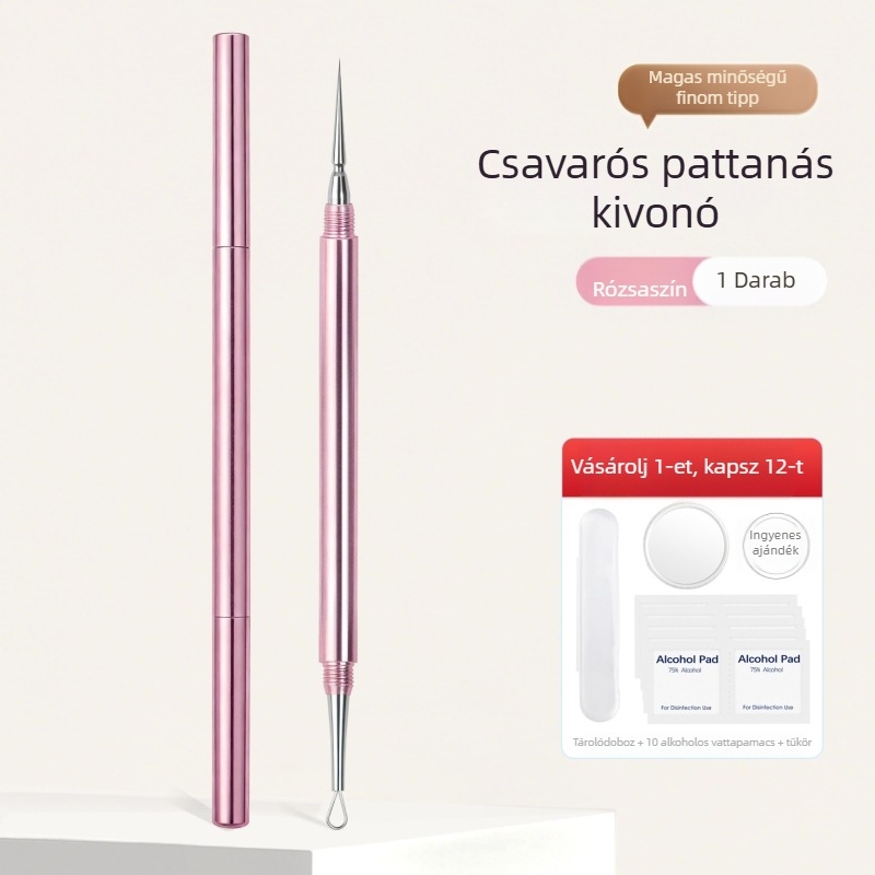 Csavarható fedelű pattanás tű – rozsdamentes acélból, általános használatra (Anyag: rozsdentes acél; Márka: Hong Kong Ya; Használat: Általános)