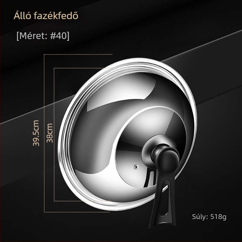 Rozsdamentes acél fazékfedő • Modell: rozsdamentes acél fedő • Tömeg: 0,4–0,6 kg • Márka: AKL • Testreszabás: Igen