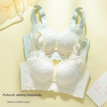 Nylon csipkés melltartó drót nélkül, 3/4 kosár, vékony formázott kosár, állítható pántok, hátsó záródás négy sor kampóval, lélegző és támogató