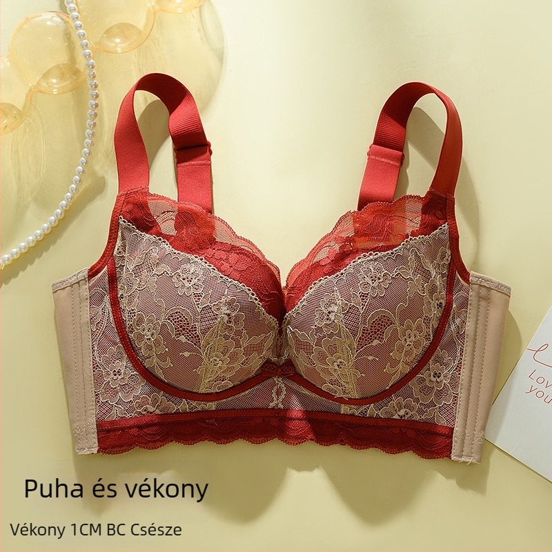 Nylon csipkés melltartó drót nélkül, 3/4 kosár, vékony formázott kosár, állítható pántok, hátsó záródás négy sor kampóval, lélegző és támogató