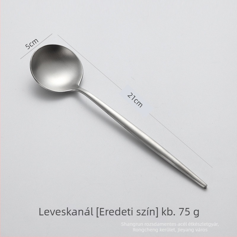 304 rozsdamentes acél kés, villa és kanál készlet nyugati étkezéshez, modern minimalista stílus, Hemp wheel polírozott felület