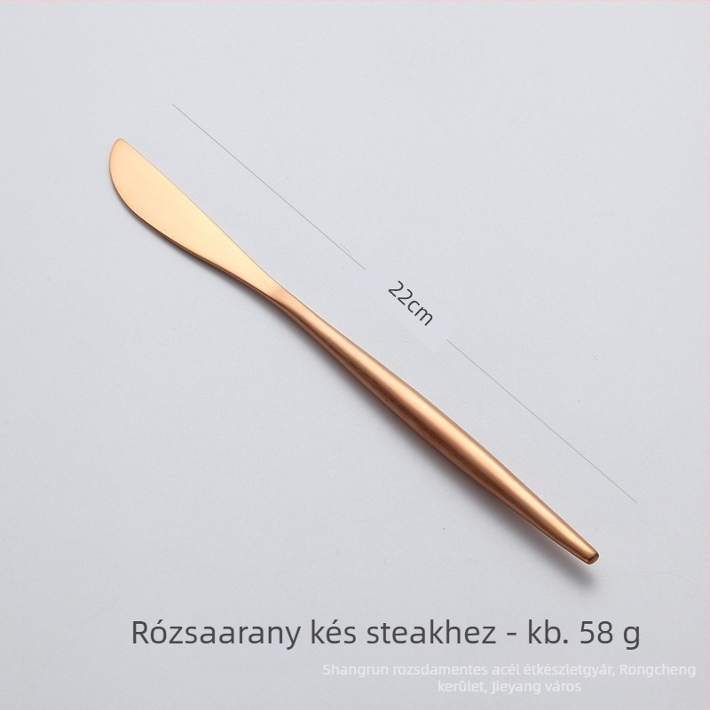 304 rozsdamentes acél kés, villa és kanál készlet nyugati étkezéshez, modern minimalista stílus, Hemp wheel polírozott felület