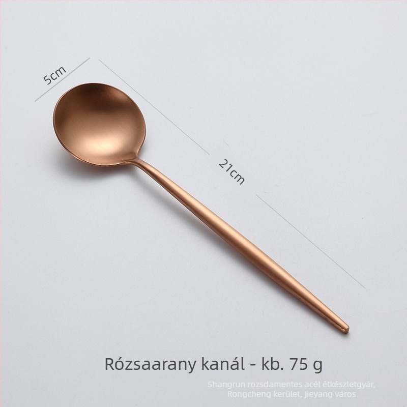 304 rozsdamentes acél kés, villa és kanál készlet nyugati étkezéshez, modern minimalista stílus, Hemp wheel polírozott felület