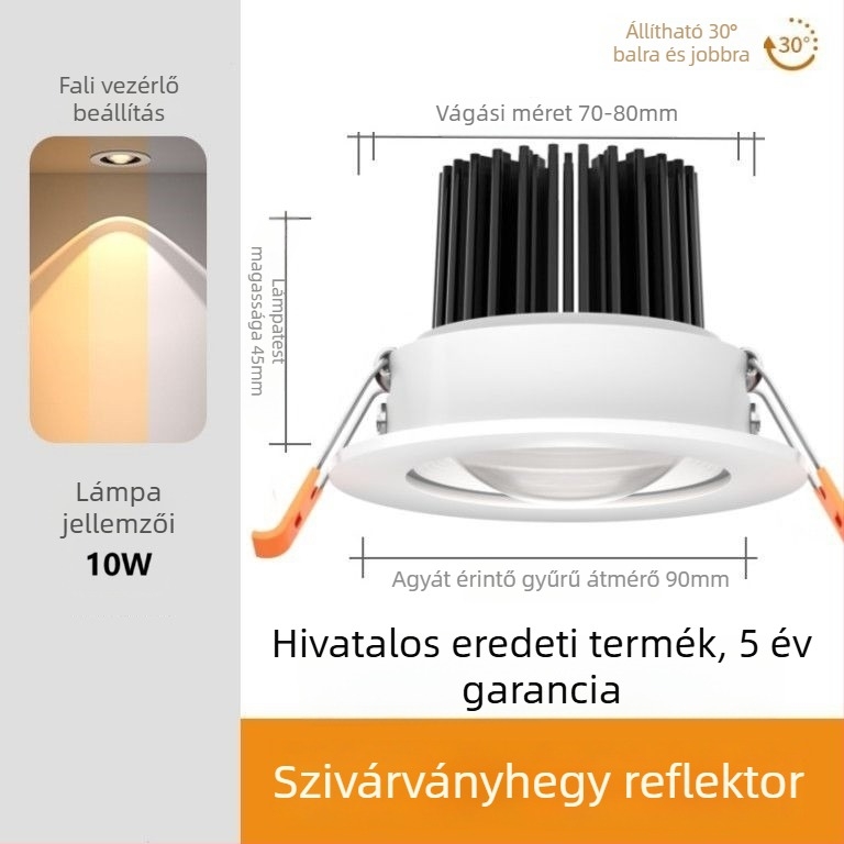 Beépített LED falikar – alumínium ház, modern minimál-design (LED fényforrás, CRI ≥95, Feszültség ≤36V, Modell PJ-CHSD)