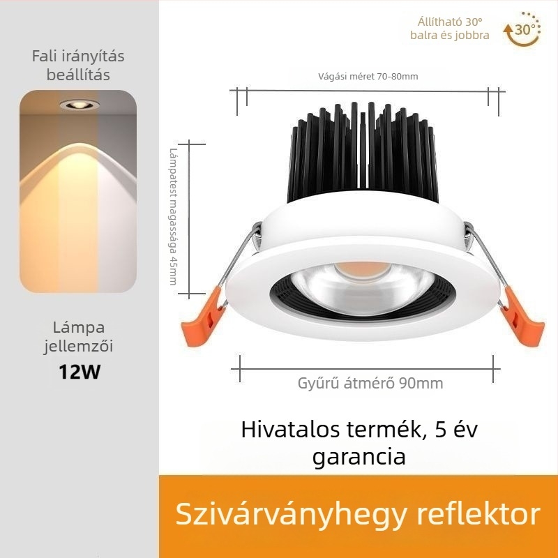 Beépített LED falikar – alumínium ház, modern minimál-design (LED fényforrás, CRI ≥95, Feszültség ≤36V, Modell PJ-CHSD)