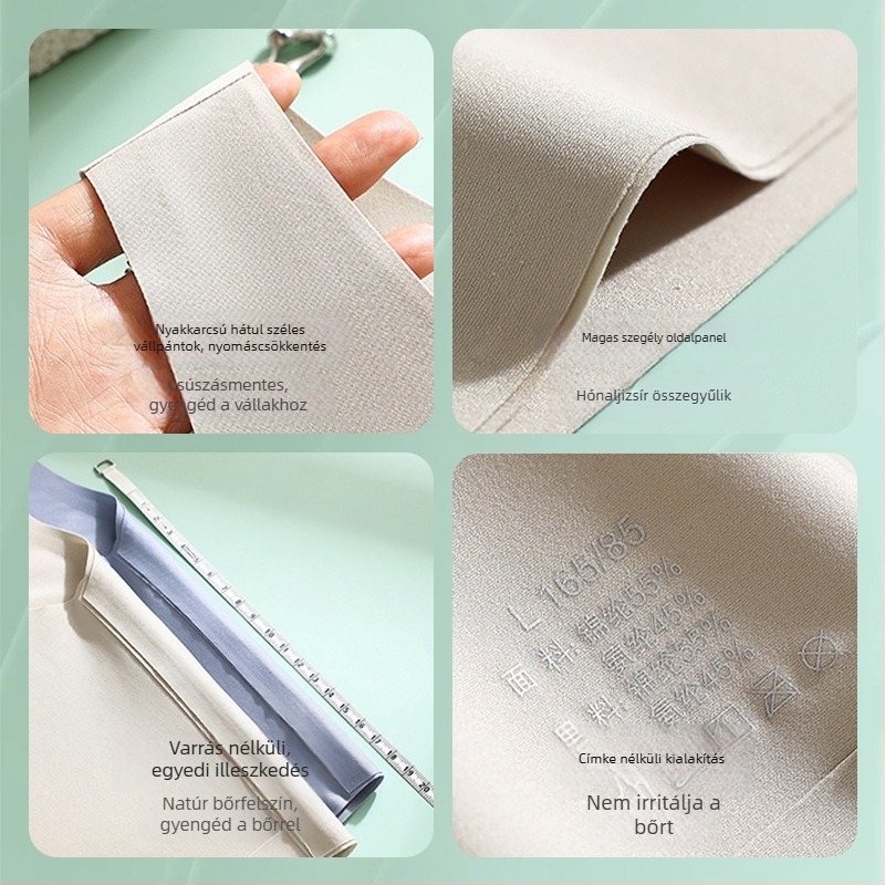 Egyszerű, varrat nélküli melltartó-vest, légáteresztő és kényelmes, rögzített dupla vállpántokkal, vékony formázott kosarakkal, pamut béléssel, anyag: nylon-spandex