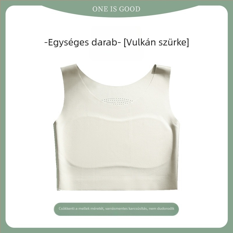 Egyszerű, varrat nélküli melltartó-vest, légáteresztő és kényelmes, rögzített dupla vállpántokkal, vékony formázott kosarakkal, pamut béléssel, anyag: nylon-spandex