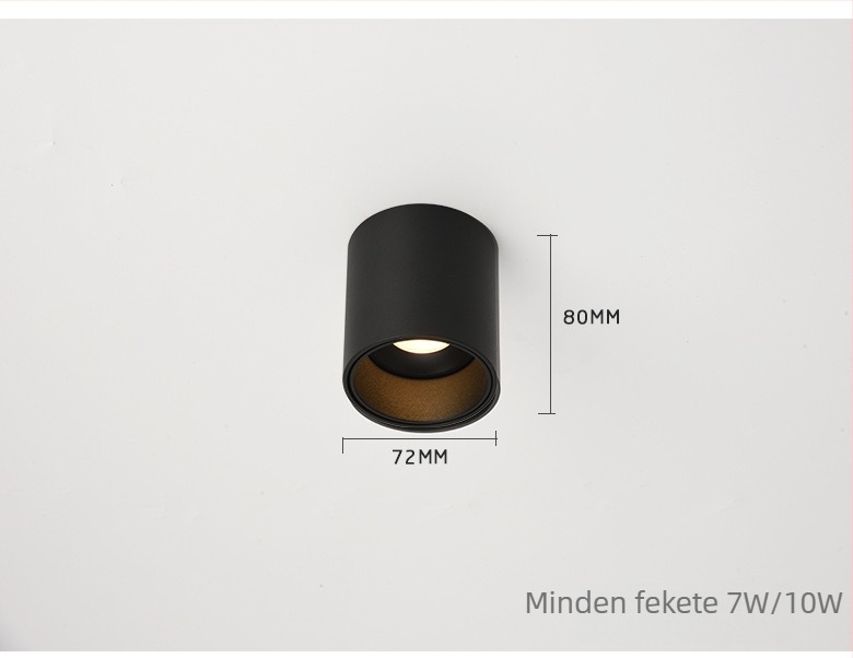 Pinton LED tükröződésmentes kerek nyitott szerelésű downlight, alumínium ház, 220V, CRI ≥ 90