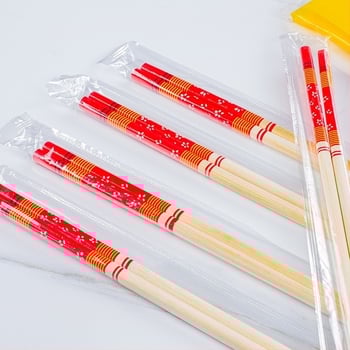 Egyszer használatos bambusz evőpálcikák, egyedi csomagolású OPP zacskóban — higiénikus kerek hegy, mikróhullámú sütőbe tehető, logó testreszabás