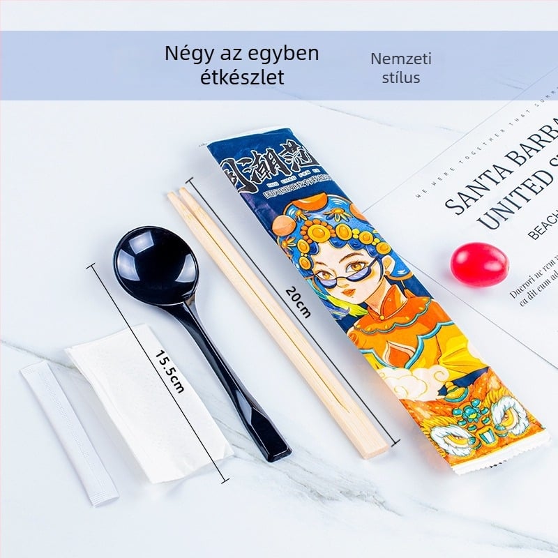 Egyszer használatos bambusz evőpálcikák, egyedi csomagolású OPP zacskóban — higiénikus kerek hegy, mikróhullámú sütőbe tehető, logó testreszabás