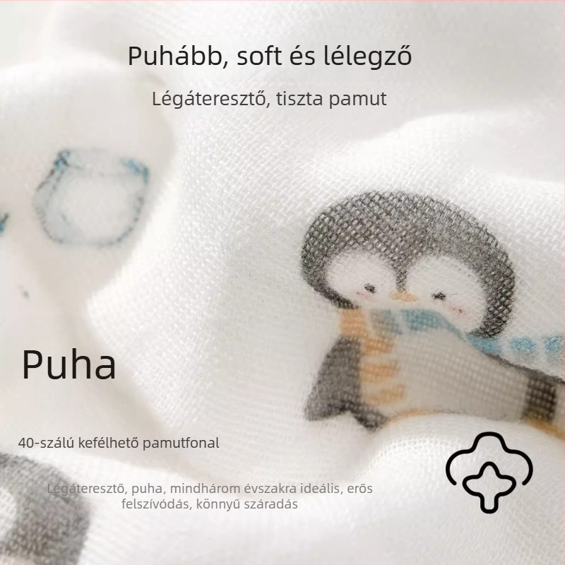 Újszülött nyálkendő, négyzet alakú, 95% feletti pamut, mesefigurás mintázat, uniszex