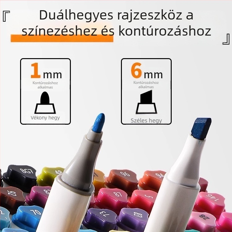 Deli élelmiszer-minőségű marker toll gyerekeknek, dupla fejű, mosható, víz alapú, nem toxikus