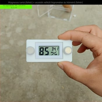 Hüllők számára hőmérséklet- és páratartalom-mérő mágneses tartóval a tenyésztő dobozhoz – Eredet: Kína; Importált: Nem