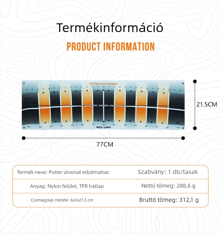 Merlot Golf Putting Track Mat – Nylon/TPR, Logó testreszabás, Privát címke kész