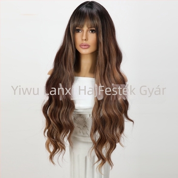 Hőálló szálból készült paróka, nagy hullámok, modell SM6060, festhető