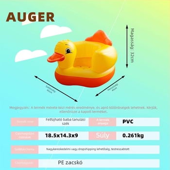 Baba felfújható tanulóülés – PVC, zenei funkció, kacsa minta (0-3 év) HAR TIGER