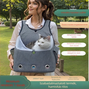 Macska szállító táska, poliészter, kapacitás 1000 ml, termékkód 009, OEM testreszabás, közepes keménység