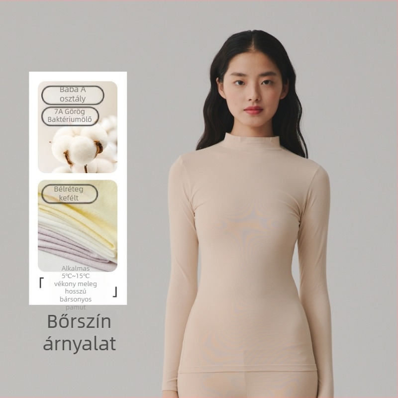 100% pamut termikus felső - kerek nyak, hosszú ujjú, alapréteg vagy külső viseletre is alkalmas, egyrétegű, 181-200 g/m², 95-100% pamut