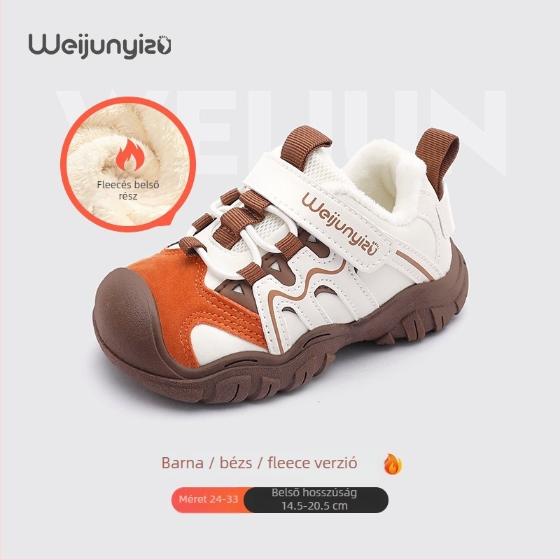 Gyerek futócipők 1–6 éveseknek, PU+mesh felsőrész, légáteresztő és könnyű, melegen tartó, TPU talp, uniszex