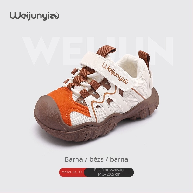 Gyerek futócipők 1–6 éveseknek, PU+mesh felsőrész, légáteresztő és könnyű, melegen tartó, TPU talp, uniszex