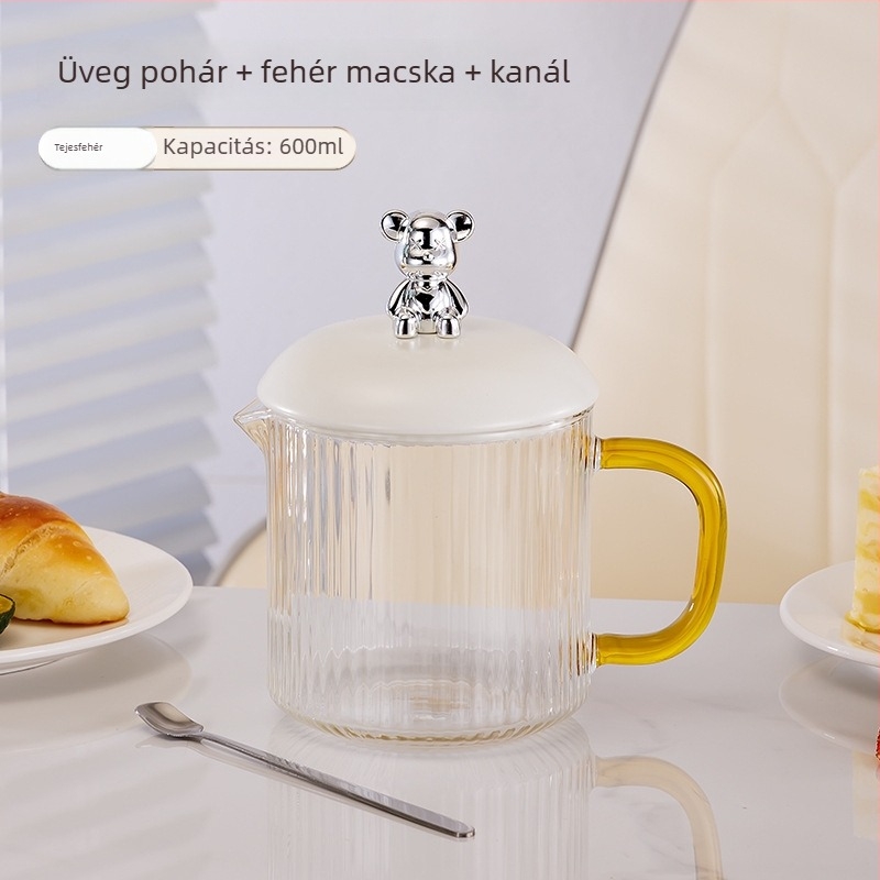 Elektronikus egészségügyi kanna boroszilikát üveggel, 650 ml, 220V, 360W, intelligens időzített kikapcsolás, elektronikus termosztát