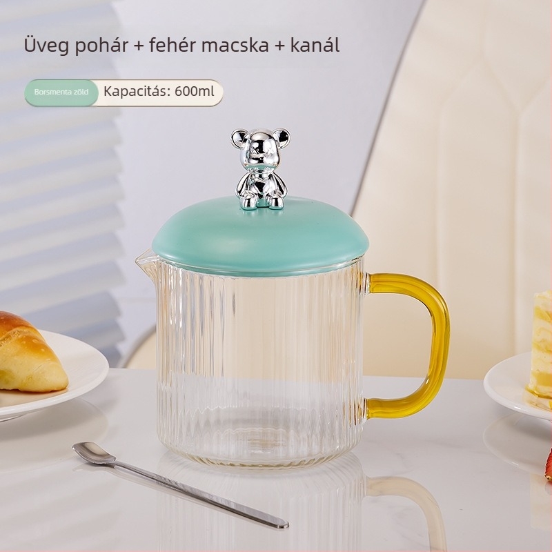 Elektronikus egészségügyi kanna boroszilikát üveggel, 650 ml, 220V, 360W, intelligens időzített kikapcsolás, elektronikus termosztát