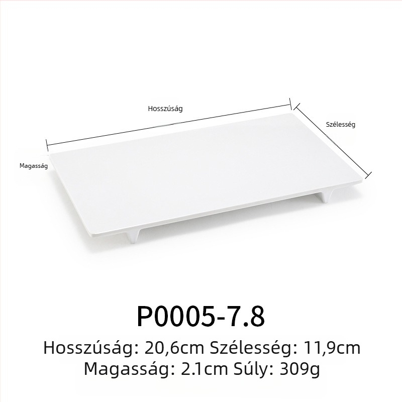 Melamin lapos, téglalap alakú tányér, japán stílusú, porcelánhatású műanyag tálca, nyugati ételekhez, testreszabható