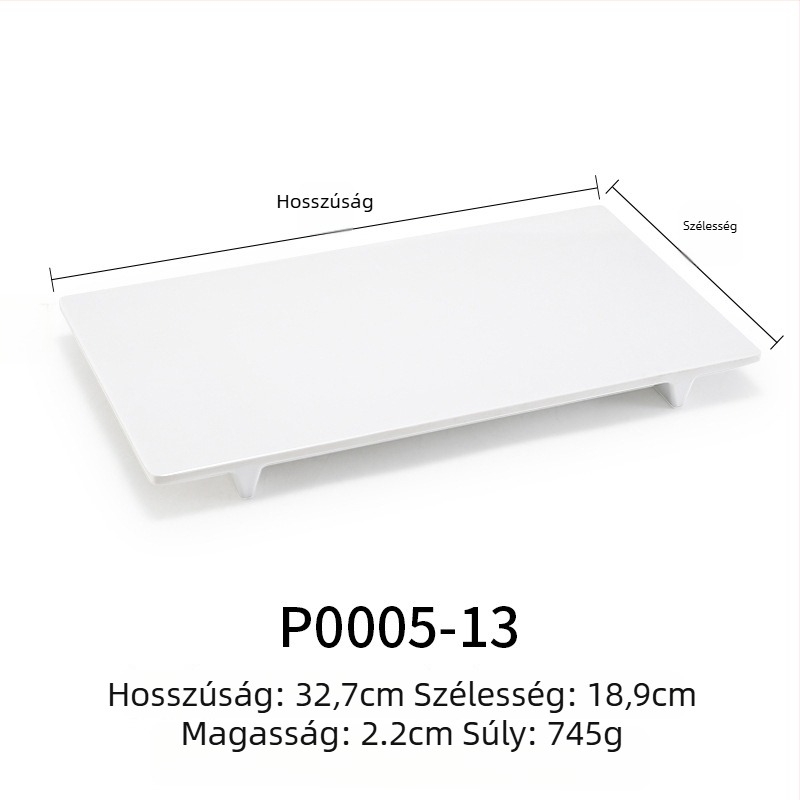 Melamin lapos, téglalap alakú tányér, japán stílusú, porcelánhatású műanyag tálca, nyugati ételekhez, testreszabható