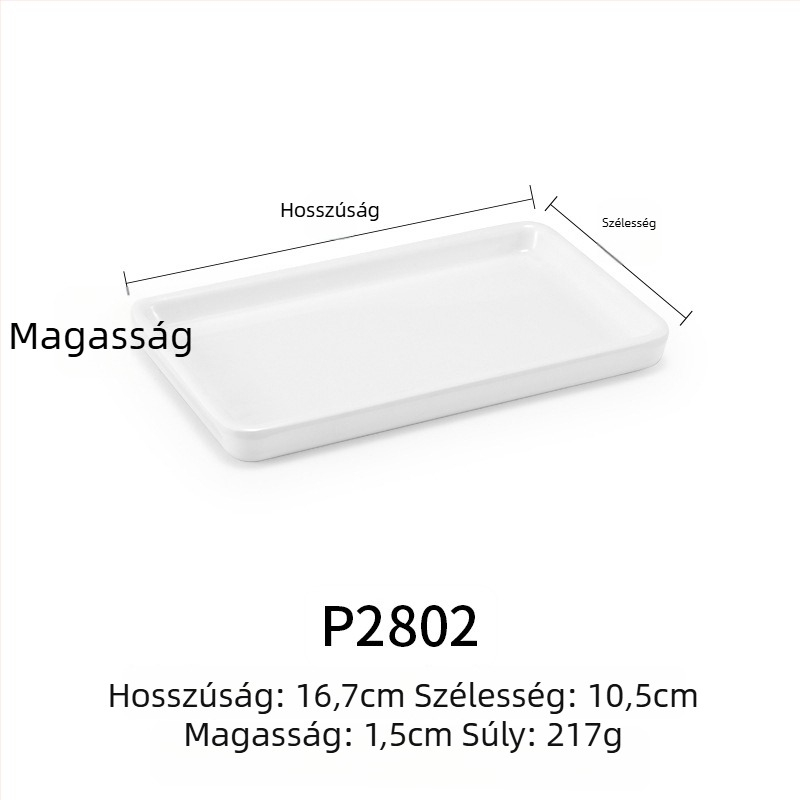 Melamin lapos, téglalap alakú tányér, japán stílusú, porcelánhatású műanyag tálca, nyugati ételekhez, testreszabható