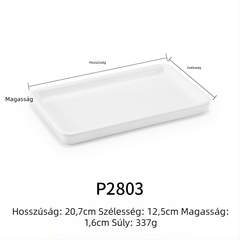 Melamin lapos, téglalap alakú tányér, japán stílusú, porcelánhatású műanyag tálca, nyugati ételekhez, testreszabható