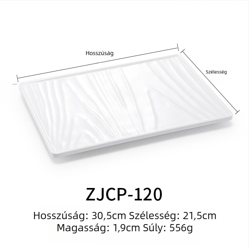 Melamin lapos, téglalap alakú tányér, japán stílusú, porcelánhatású műanyag tálca, nyugati ételekhez, testreszabható