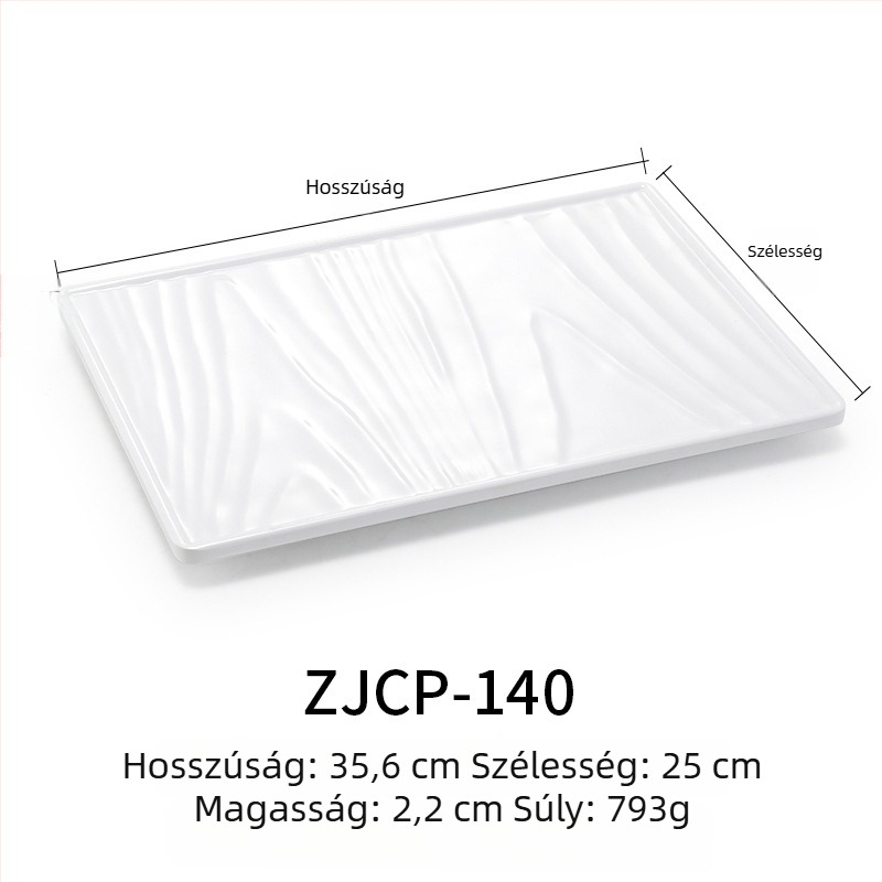 Melamin lapos, téglalap alakú tányér, japán stílusú, porcelánhatású műanyag tálca, nyugati ételekhez, testreszabható