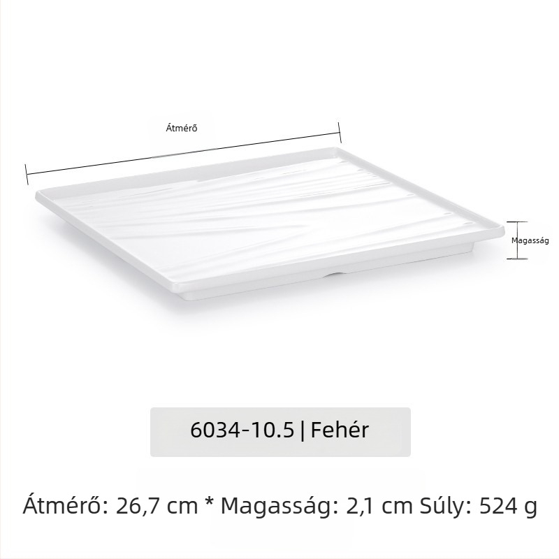 Melamin lapos, téglalap alakú tányér, japán stílusú, porcelánhatású műanyag tálca, nyugati ételekhez, testreszabható