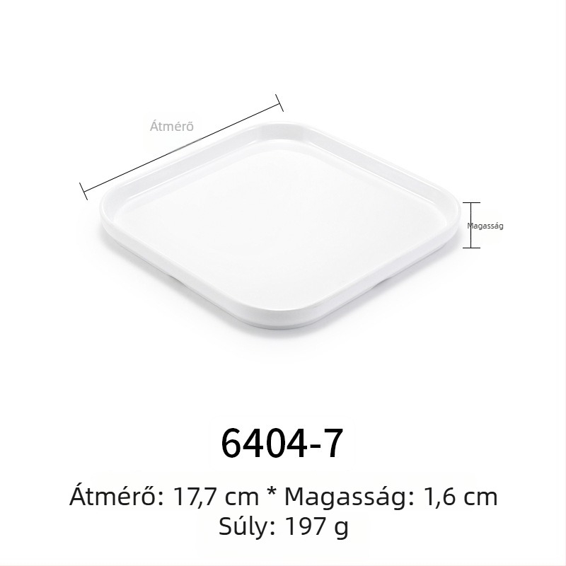 Melamin lapos, téglalap alakú tányér, japán stílusú, porcelánhatású műanyag tálca, nyugati ételekhez, testreszabható