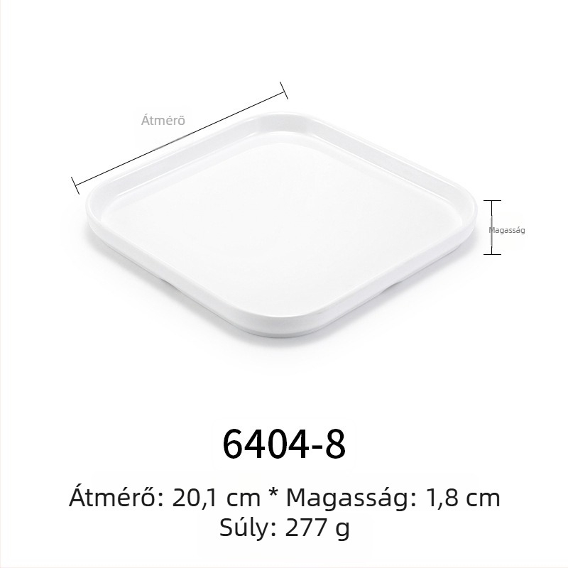 Melamin lapos, téglalap alakú tányér, japán stílusú, porcelánhatású műanyag tálca, nyugati ételekhez, testreszabható