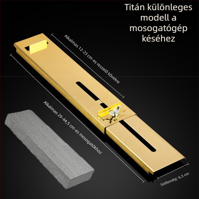 Rozsdamentes acélból készült késélező állvány, alapként szolgáló élező kővel, állítható, fix, extravastag konstrukció