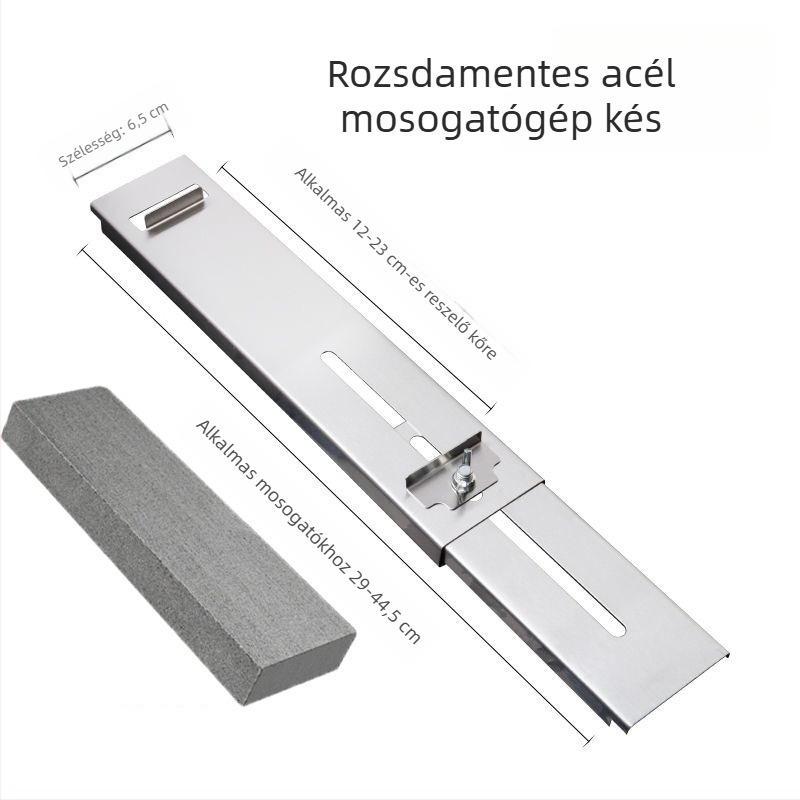 Rozsdamentes acélból készült késélező állvány, alapként szolgáló élező kővel, állítható, fix, extravastag konstrukció