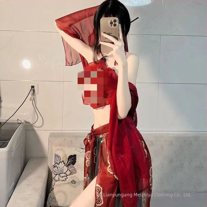 Plusz méretű erotikus fehérnemű hímzéssel Bellyband, Cheongsam és Hanfu stílusban | Chiffon anyag, 80–90% poliészter tartalom