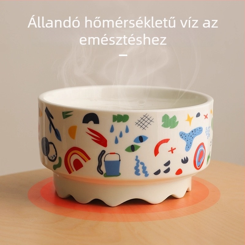 Kerámiás macska víztál állandó hőmérsékletű fűtéssel és szigetelt kialakítással