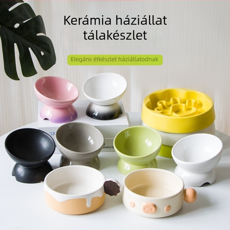 Leyoupai Kerámia Magasított Macskatál – Háziállat etetéséhez (Kerámia • Leyoupai • Macska • Háziállat etetéséhez)