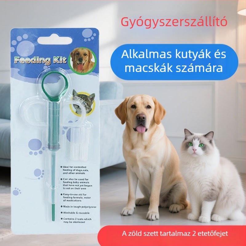 Macska gyógyszeradagoló fecskendő – műanyag eszköz szilárd és folyékony gyógyszerekhez