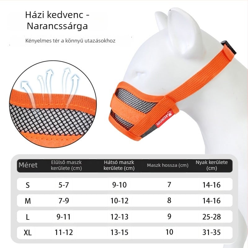 Kutyaszájkosár – harapás elleni, ugatás elleni, légáteresztő, állítható, ivófunkcióval