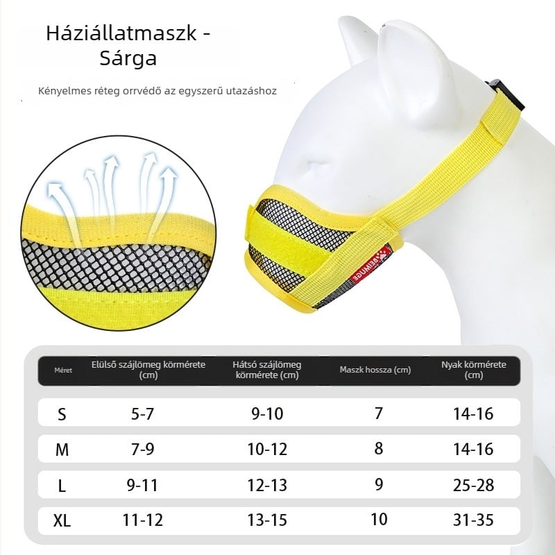 Kutyaszájkosár – harapás elleni, ugatás elleni, légáteresztő, állítható, ivófunkcióval