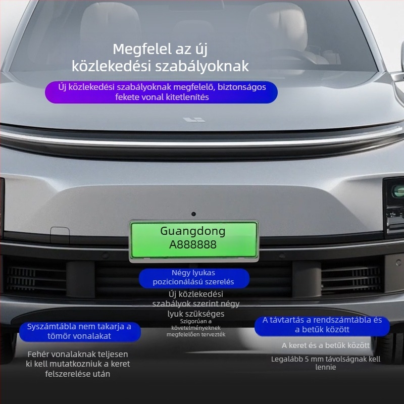 Új energia járművekhez készült rendszámtartó alumínium-magnézium ötvözetből; univerzális illeszkedés