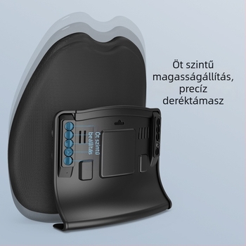 Ergonomikus ágyéktámasz párna irodai székhez és autóhoz, állítható hátsó párna hálós huzattal és poliészter töltettel