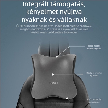Memóriahab töltetű autós fej- és deréktámasz – nyakpárna MILK SILK huzattal, univerzális illeszkedés, minden évszakban, egyszerű dizájn