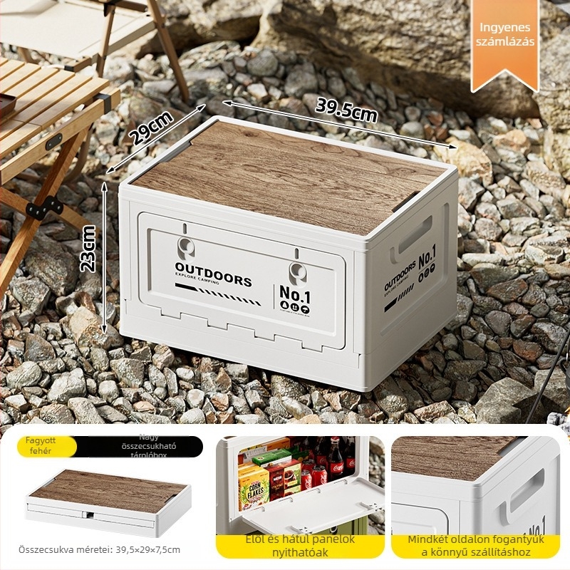 Kétajtós összecsukható tárolódoboz autó csomagtartójába, 20–30 L, műanyag (PP)