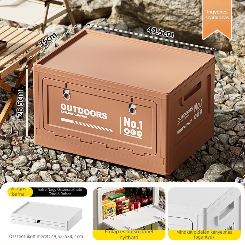 Kétajtós összecsukható tárolódoboz autó csomagtartójába, 20–30 L, műanyag (PP)